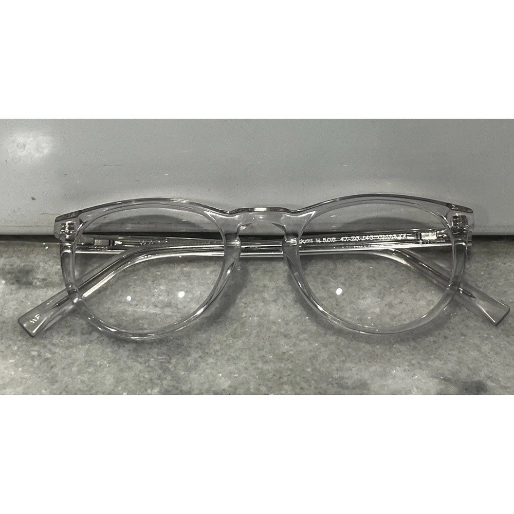 Warby Parker Haskell 500 49mm Crystal Clear Frames Glasses + Case